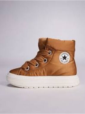 Converse High-Top Sneakers in Caramel Brown and White